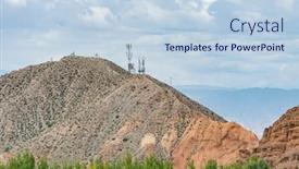  Presentation with mobile network - Cool new slide set with antenna-used-to-repeat backdrop and a sky blue colored foreground