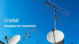 Presentation with roof - Presentation theme enhanced with antennas of satellite and analog background and a teal colored foreground