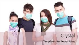  Presentation with masks - Audience pleasing theme consisting of anthrax - group of young people backdrop and a lemonade colored foreground