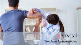  Presentation with joint - Cool new theme with anthropometry - doctor checking patients joint flexibility backdrop and a  colored foreground