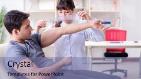  Presentation with joint - PPT theme having anthropometry - doctor checking patients joint flexibility background and a  colored foreground