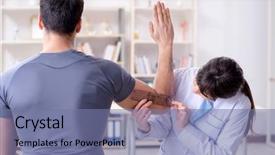  Presentation with joint - Colorful PPT theme enhanced with anthropometry - doctor checking patients joint flexibility backdrop and a  colored foreground