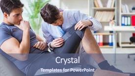  Presentation with joint - Colorful PPT theme enhanced with anthropometry - doctor checking patients joint flexibility backdrop and a ocean colored foreground