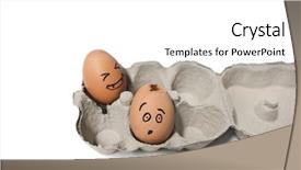  Presentation with cracked - PPT theme consisting of brown eggs with one cracked background and a white colored foreground