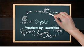  Presentation with hand touching finger digital - Amazing slide deck having digital composite of cropped image backdrop and a ocean colored foreground