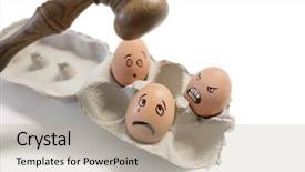  Presentation with faces - Beautiful presentation featuring law nature - funny faces on egg backdrop and a light gray colored foreground