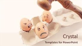  Presentation with food law - Theme featuring food law - funny faces on egg background and a  colored foreground