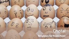  Presentation with faces - PPT layouts enhanced with painted on brown egg background and a coral colored foreground
