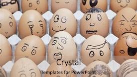  Presentation with faces - Amazing theme having faces on painted on brown backdrop and a coral colored foreground