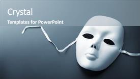  Presentation with theater - Presentation having mystery templat - theater mask on grey background and a light blue colored foreground