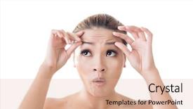  Presentation with wrinkle - Cool new presentation theme with anti aging - asian beauty look at her backdrop and a lemonade colored foreground