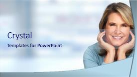  Presentation with elderly woman in nursing - PPT theme consisting of anti aging - beautiful elderly woman portrait background and a sky blue colored foreground