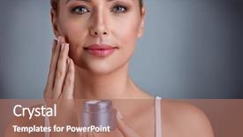  Presentation with cream - Cool new PPT theme with anti aging - beautiful middle-aged woman with renewal backdrop and a coral colored foreground