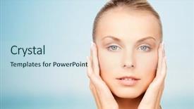  Presentation with anti aging - Theme consisting of anti aging - beauty people and body care background and a sky blue colored foreground