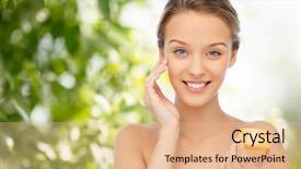  Presentation with beauty cosmetics - Beautiful theme featuring anti aging - beauty people cosmetics skincare backdrop and a coral colored foreground