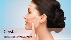  Presentation with anti aging - Presentation design enhanced with anti aging - beauty spa and health concept background and a coral colored foreground