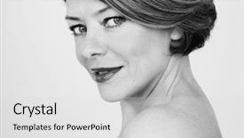  Presentation with black woman - Audience pleasing presentation consisting of anti aging - black and white close up backdrop and a light gray colored foreground