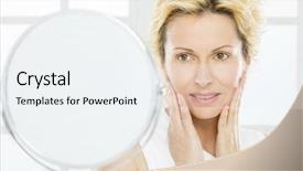  Presentation with infants care - Colorful PPT theme enhanced with anti aging - forty years woman care backdrop and a white colored foreground