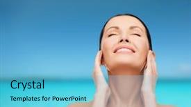  Presentation with anti aging - Audience pleasing slide set consisting of anti aging - health spa and beauty concept backdrop and a light blue colored foreground