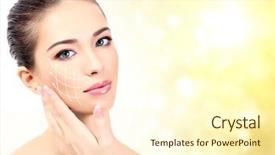  Presentation with anti aging - Audience pleasing presentation theme consisting of anti aging - pretty woman antiaging concept backdrop and a cream colored foreground