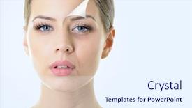  Presentation with anti aging - Cool new slide set with anti-aging concept portrait backdrop and a sky blue colored foreground