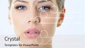  Presentation with anti aging - Presentation theme with anti-aging concept portrait background and a soft green colored foreground