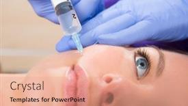  Presentation with anti aging - Beautiful theme featuring anti-aging-facial-mesotherapy backdrop and a coral colored foreground