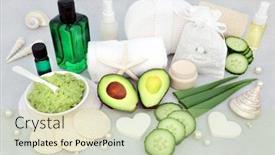  Presentation with aging skin - PPT layouts enhanced with anti-aging-natural-skin-care background and a mint green colored foreground