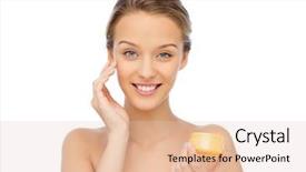  Presentation with anti age - Amazing slide set having creme anti age - beauty people cosmetics skincare backdrop and a  colored foreground