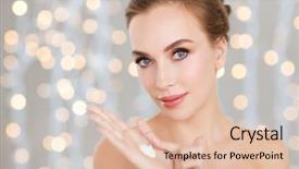  Presentation with cosmetics beauty - Cool new slides with creme anti age - beauty people skincare and cosmetics backdrop and a lemonade colored foreground