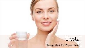  Presentation with cosmetics cream - Slide set with  background and a  colored foreground