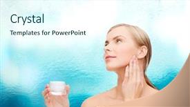  Presentation with beauty cosmetics - Cool new presentation design with  backdrop and a  colored foreground