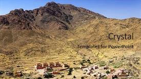  Presentation with oasis - Cool new PPT theme with anti-atlas mountains morocco backdrop and a coral colored foreground