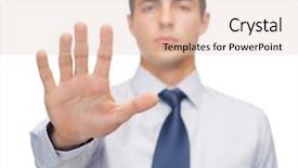  Presentation with stop - Presentation theme enhanced with anti bullying - business and office ban veto background and a lemonade colored foreground