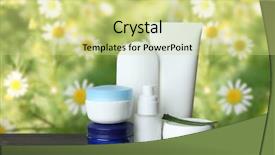  Presentation with skin care for men and women - PPT layouts enhanced with anti design - set of cosmetic for skin background and a yellow colored foreground