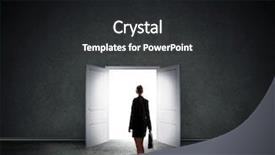  Presentation with ancient doorway - Colorful PPT layouts enhanced with anti design - silhouette of businesswoman with briefcase backdrop and a dark gray colored foreground