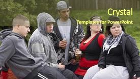  Presentation with anti drugs - PPT theme with anti drugs - gang of youths sitting background and a tawny brown colored foreground