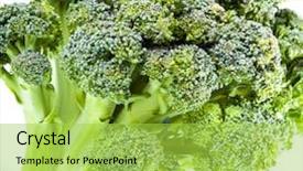  Presentation with spinach lettuce berries mushrooms broccoli - Presentation theme with anti food cancer - broccoli close up background and a yellow colored foreground