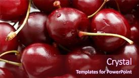  Presentation with cherry - Presentation theme with anti food cancer - close up of fresh ripe background and a tawny brown colored foreground