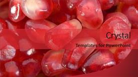  Presentation with pomegranate - Audience pleasing slides consisting of anti food cancer - pomegranate seeds background backdrop and a red colored foreground