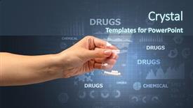  Presentation with plastic bag - PPT theme having anti illegal drugs - naked hand gives chemicals background and a  colored foreground