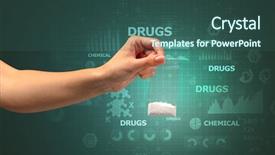  Presentation with chemicals - Audience pleasing theme consisting of anti illegal drugs - naked hand gives chemicals backdrop and a  colored foreground