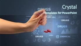  Presentation with plastic bag - Presentation design consisting of anti illegal drugs - naked hand gives chemicals background and a  colored foreground