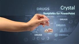  Presentation with plastic bag - PPT layouts enhanced with anti illegal drugs - naked hand gives chemicals background and a  colored foreground