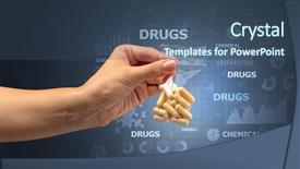  Presentation with plastic bag - Slide set with anti illegal drugs - naked hand gives chemicals background and a  colored foreground