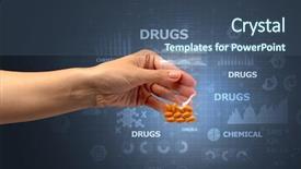  Presentation with chemicals - Theme enhanced with anti illegal drugs - naked hand gives chemicals background and a  colored foreground
