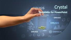  Presentation with illegal drugs - Slide deck featuring anti illegal drugs - naked hand gives chemicals background and a  colored foreground