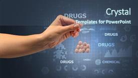  Presentation with plastic bag - Beautiful PPT theme featuring anti illegal drugs - naked hand gives chemicals backdrop and a  colored foreground