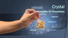  Presentation with plastic bag - Slide set with anti illegal drugs - naked hand gives chemicals background and a  colored foreground
