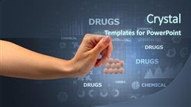  Presentation with plastic bag - Presentation design with anti illegal drugs - naked hand gives chemicals background and a ocean colored foreground